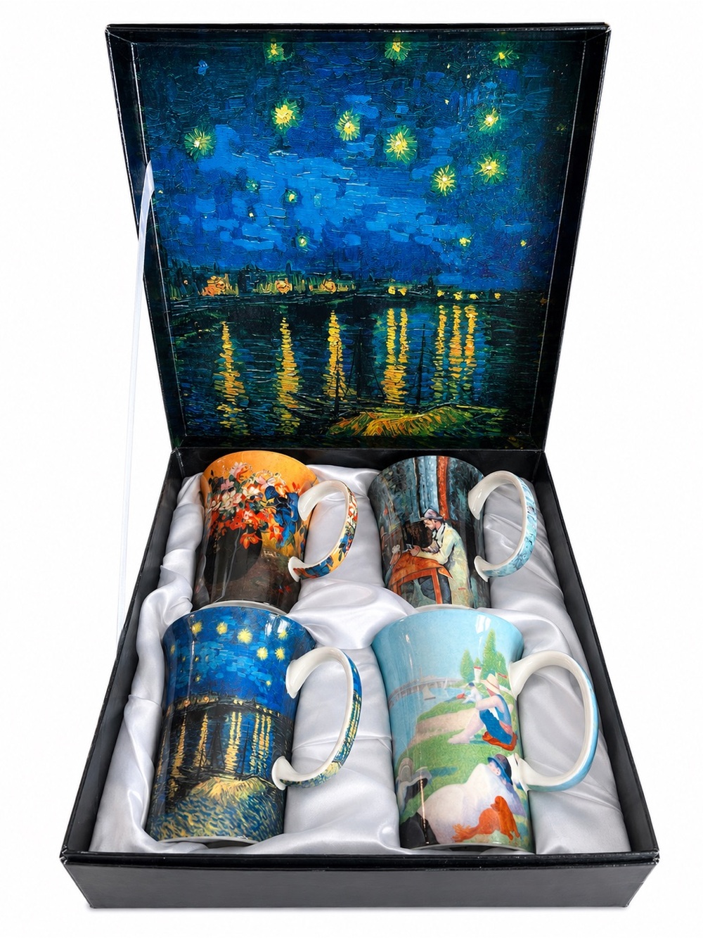 McIntosh Fine Bone China – 4 Mug Gift Set – 100 Masters Post-Impressionists